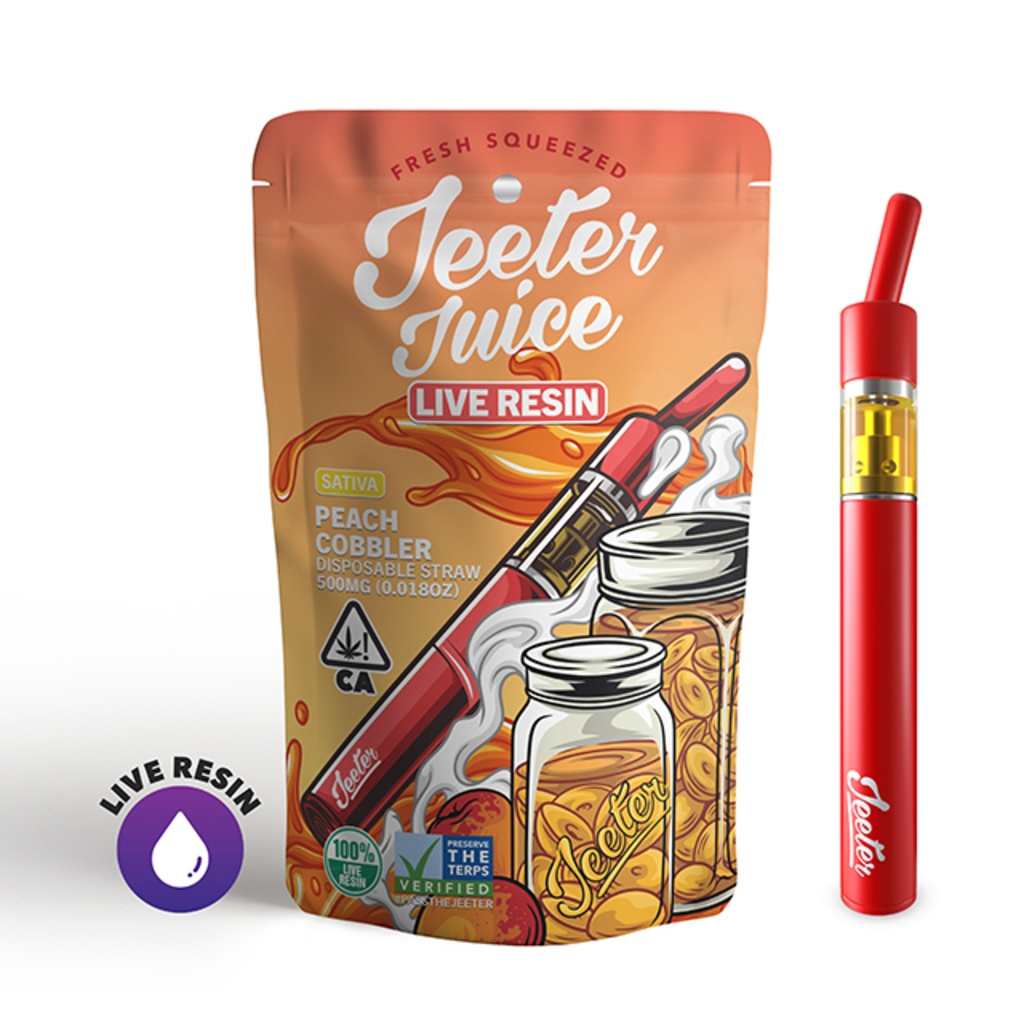 PEACH COBBLER JEETER JUICE LIVE RESIN DISPOSABLE STRAW SPARC